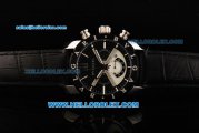 Bvlgari Diagono Chronograph Quartz Movement Steel Case with Black Bezel and Black Leather Strap
