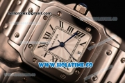 Cartier Santos 100 Miyota Quartz Movement Full Steel with White Dial and Black Roman Numerals