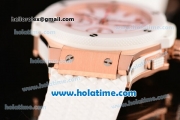 Hublot Big Bang Clone HUB4100 Automatic Rose Gold Case with White Ceramic Bezel and White Dial - 1:1 Original (TW)