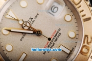 Rolex Yachtmaster Swiss ETA 2836 Automatic Movement 18K Gold Never Fade with White Markers and Grey Dial-Two Tone