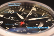 IWC Pilot's TOP GUN Chronograph Miyota OS20 Quartz Steel Case with Black Dial and Nylon Strap - 7750 Coating