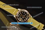 Rolex GMT-Master II Vintage 2813 Auto With Leather Strap Black Dial And Black Bezel Two Tone