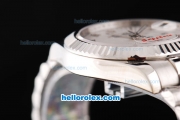 Rolex Datejust II Oyster Perpetual Automatic Movement White waviness Dial with Black Rome Numeral Marker and SS Strap