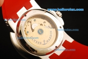 Ulysse Nardin Dual Time Automatic Movement Steel Case with Red Dial and Red Rubber Strap