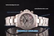 Rolex Daytona Swiss Valjoux 7750 Automatic Steel Case/Strap with Diamond Bezel and White MOP Dial Rolex Daytona Swiss Valjoux 7750 Automatic Steel Case/Strap with Diamond Bezel and White MOP Dial