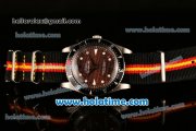 Rolex Milgauss Vintage 1950s Asia 2813 Automatic Steel Case with Brown Dial White Markers and Nylon Strap