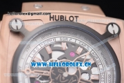 Hublot Masterpiece MP 08 Antikythera Sunmoon Asia 2813 Automatic Rose Gold Case Skeleton Dial Black Leather Strap and White/Rose Gold Markers