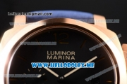 Panerai Luminor Marina 1950 3 Days Automatic PAM00359R Asia ST25 Automatic Rose Gold Case with Black Dial and Stick/Arabic Numeral Markers Blue Leather Strap