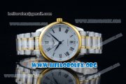 Longines Master Swiss ETA 2824 Automatic Two Tone Case with White Dial and Yellow Gold/Steel Bracelet (AAAF)