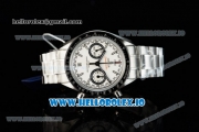 Omega Speedmaster Racing Master Clone Omega 9900 Automatic Steel Case/Bracelet White Dial With Stick Markers(JH)