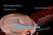 Cartier Ballon Bleu de Cartier Swiss ETA 2892 Automatic Rose Gold Case with Brown Leather Strap and Diamond Dial