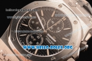 Audemars Piguet Royal Oak Chronograph Miyota OS10 Quartz Steel Case with Black Dial and Steel Bracelet