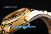 Rolex Datejust Oyster Perpetual Automatic Movement Full Gold with Black Dial and Arabic Numerals