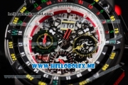 Richard Mille RM 60-01 Asia 2813 Automatic PVD Case with Skeleton Dial and Red Rubber Strap PVD Bezel (EF)