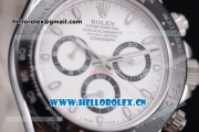 Rolex Daytona Chronograph Clone Rolex 4130 Automatic Stainless Steel Case/Bracelet with White Dial and Stick Markers (BP)