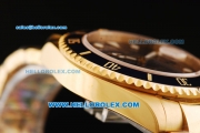 Rolex Submariner Swiss ETA 2836 Automatic Movement Gold Case and Strap with Blue Bezel and White Markers 43mm