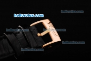 Chopard Happy Sport Swiss Quartz Movement Rose Gold Case with Diamond Bezel and Black Dial