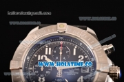 Breitling Avenger Seawolf Miyota Quartz Steel Case with Black Dial and Black Rubber Strap - Arabic Numeral Markers