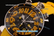 Gaga Milano Chrono 48 Miyota OS20 Quartz PVD Bezel with Black Dial and Yellow Numeral Markers