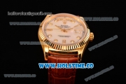 Rolex Day-Date Asia 2813/Swiss ETA 2836/Clone Rolex 3135 Automatic Yellow Gold Case with Diamonds Markers and White Mop Dial (BP)