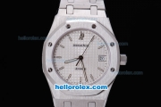 Audermars Piguet Royal Oak Classic Automatic with Silver Bezel and White Dial-ETA Case