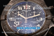 Breitling Avenger Seawolf Miyota Quartz PVD Case with Black Dial and Black Leather Strap - Arabic Numeral Markers