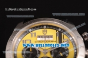 Tudor Fastrider Miyota OS20 Quartz Steel Case with Yellow Dial and Silver Arabic Numeral Markers