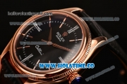 Rolex Cellini Time Asia Automatic Rose Gold Case with Black Dial and Stick Markers (New)