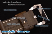 Panerai Luminor Marina Swiss ETA 6497 Manual Winding Steel Case with Black Dial and Grey Leather Strap
