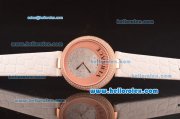 Versace Swiss ETA Quartz Rose Gold Case with Dimond Bezel and White MOP Dial-White Leather Strap
