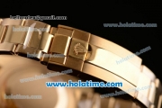 Rolex GMT Master II Asia 2813 Automatic Yellow Gold/Diamond Case with White Dot Markers and Diamond Bezel - ETA Coating