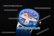 Ulysse Nardin El Toro / Black Toro Asia Automatic Rose Gold Case with Stick Markers Blue Dial and Blue Bezel