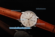IWC Portuguese Chronograph Quartz Movement Steel Case with White Dial and Rose Gold Arabic Numeral Markers