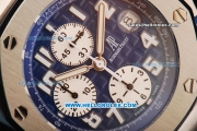 Audemars Piguet Royal Oak Offshore Blue Themes Swiss Valjoux 7750 Automatic Movement Full Steel with Blue Dial and White Arabic Nunmerals - Run 12@Sec