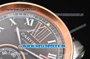 Cartier Calibre De Swiss ETA 2824 Automatic Steel Case with Black Dial Rose Gold Bezel and White Roman Numeral Markers