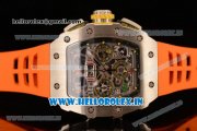 Richard Mille RM11-03 Swiss Valjoux 7750 Automatic Steel Case Skeleton Dial With Arabic Numeral Markers Orange Rubber Strap(KV)