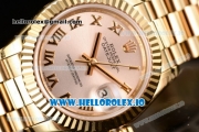 Rolex Datejust Swiss ETA 2671 Automatic Yellow Gold Case with Sliver Dial Roman Numeral Markers and Yellow Gold Bracelet (BP)