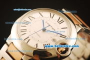 Cartier Ballon Bleu De Automatic Steel Case with Beige Dial and Two Tone Strap