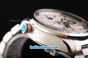 Tag Heuer Carrera Calibre 36 Swiss Valjoux 7750 Automatic Movement Full Steel with Silver Stick Markers and White Dial