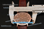 Patek Philippe Calatrava Miyota OS2035 Quartz Rose Gold Case with Brown Dial and Arabic Numeral Markers