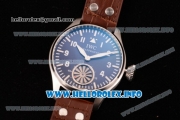 IWC Big Pilot "Markus Buhler" Asia 6497 Manual Winding Steel Case with Blue Dial Arabic Number Markers and Brown Leather Strap - 1:1 Original (KW)