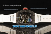 Richard Mille RM35-02 Carbon Fiber With Miyota 9015 Movement 1:1 Clone White Rubber