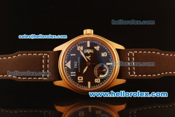 IWC Big Pilot Power Reserve Rose Gold Case with Brown Dial and Brown Leather Strap