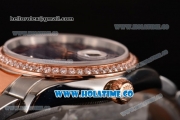 Rolex Datejust Asia 2813 Automatic Rose Gold/Steel Case with Purple Dial Diamonds Bezel and Roman Numeral Markers (BP)