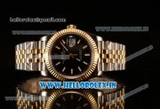 Rolex Datejust 37mm Swiss ETA 2836 Automatic Two Tone with Black Dial and Stick Markers