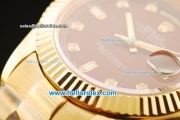 Rolex Day-Date II Automatic Movement Full Gold with Brown Dial and Diamond Markers