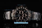 Rolex Daytona Swiss Valjoux 7750 Automatic Movement Full PVD with Black Dial and White Stick Markers