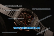 Richard Mille RM 011 Romain Grosjean Chronograph Miyota 9015 Automatic Carbon Fiber Case with Skeleton Dial and Rubber Strap (KV)