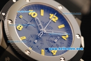 Hublot Big Bang Chronograph Swiss Valjoux 7750 Automatic Movement PVD Case and Bezel with Yellow Markers