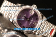 Rolex Datejust 31 Steel 2836 Auto With Steel Bracelet Purple Dial Roman